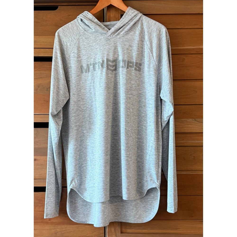 Men's MTN OPS Lightweight Hoodie Size XL Heathered Gray Training Outdoors EUC